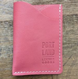 Portland Leather Goods Slim Card Case Bubble Gum Pink NEW